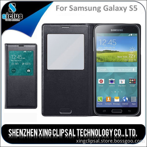 Wholesale Price Book Style PU Leather Case with Stand for Samsung Galaxy S5